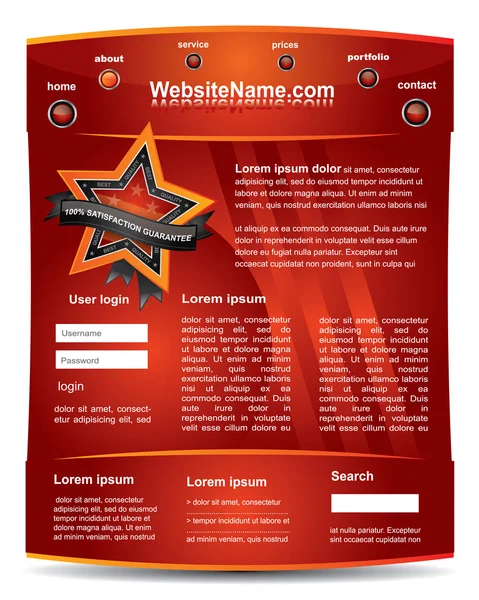 Editable web2 website template — Stock Vector