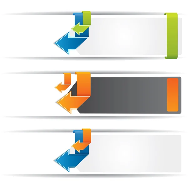 Banner instellen met pijlen en ruimte voor de tekst of het logo — Stockvector