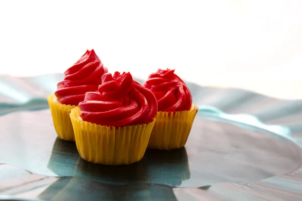 Λίγο κόκκινο κουκούλα cupcake — Φωτογραφία Αρχείου