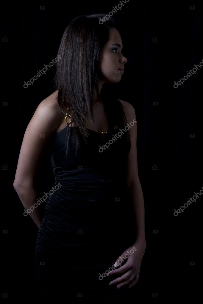 μαύρο φόρεμα για εφήβους Ασιάτης/ισσα κωλοπορνό