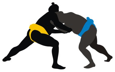 Sumo wrestlers clipart