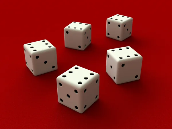 Dices over red — Stock Photo, Image