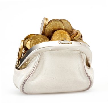 Open purse with gold coins