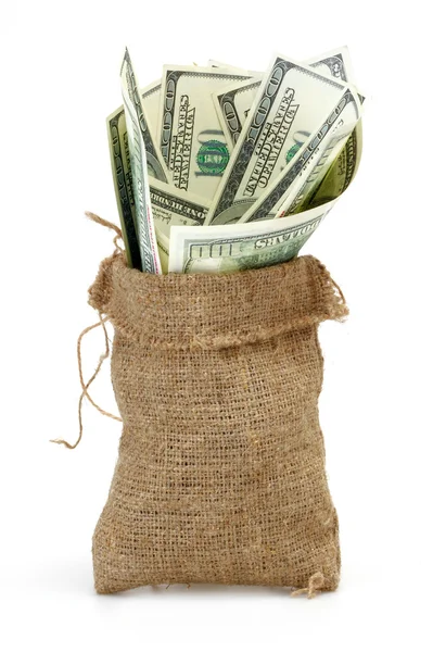 A sack full of cash — Stock Photo, Image