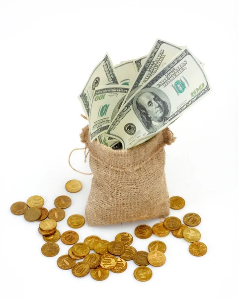 A sack full of cash — Stock Photo, Image