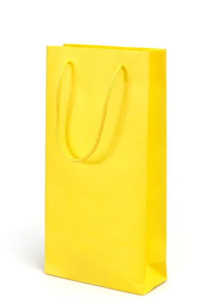 Saco de papel amarelo — Fotografia de Stock