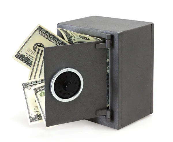 Money in open safe — Stock Photo, Image