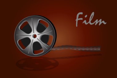 Cinema video film isolated on dark background clipart