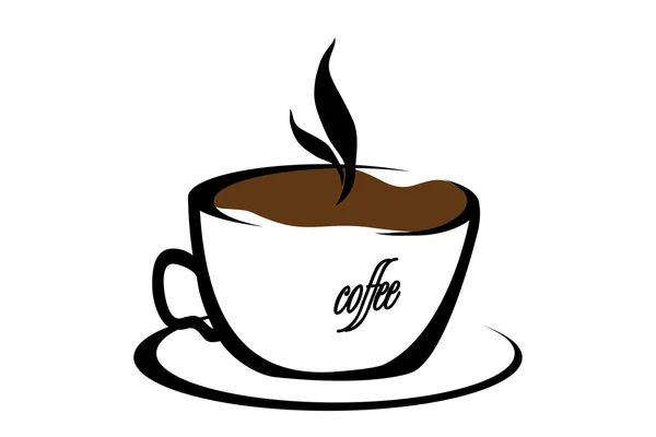 Векторная иллюстрация чашки горячего кофе — стоковый вектор