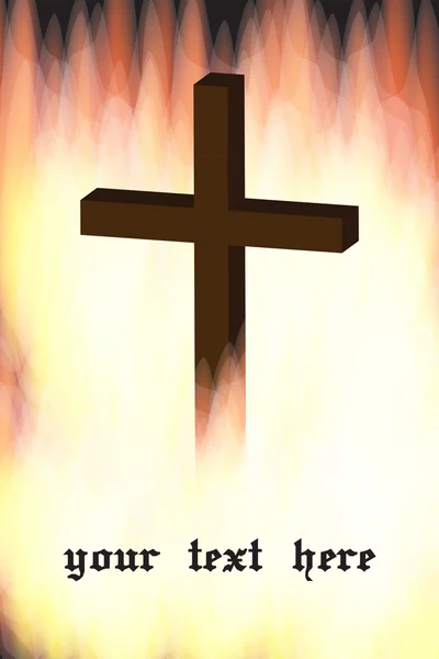 Grafische Darstellung eines brennenden Kreuzes — Stockvektor