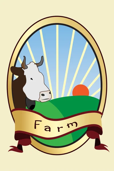 Illustrazione grafica dell'emblema agricolo — Vettoriale Stock