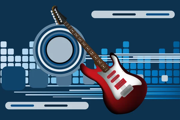 Grafische illustratie van abstracte achtergrond met elektrische gitaar — Stockvector