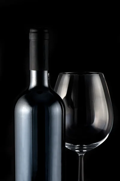 Bottle of wine and glass — Stock Photo, Image