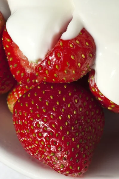 Närbild av färska jordgubbar — Stockfoto