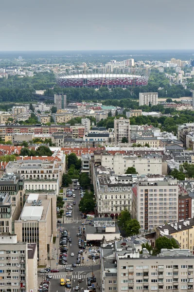 Panorama över Warszawa city — Stockfoto