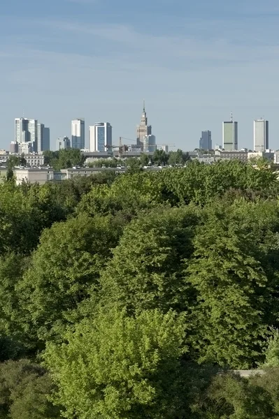 City panorama from hill, Warsaw, Poland — Stock Photo, Image