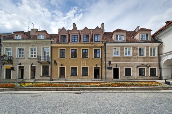 Staré domy v sandomierz, Polsko — Stock fotografie