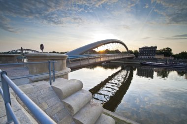 Modern footbridge in Krakow, Poland clipart