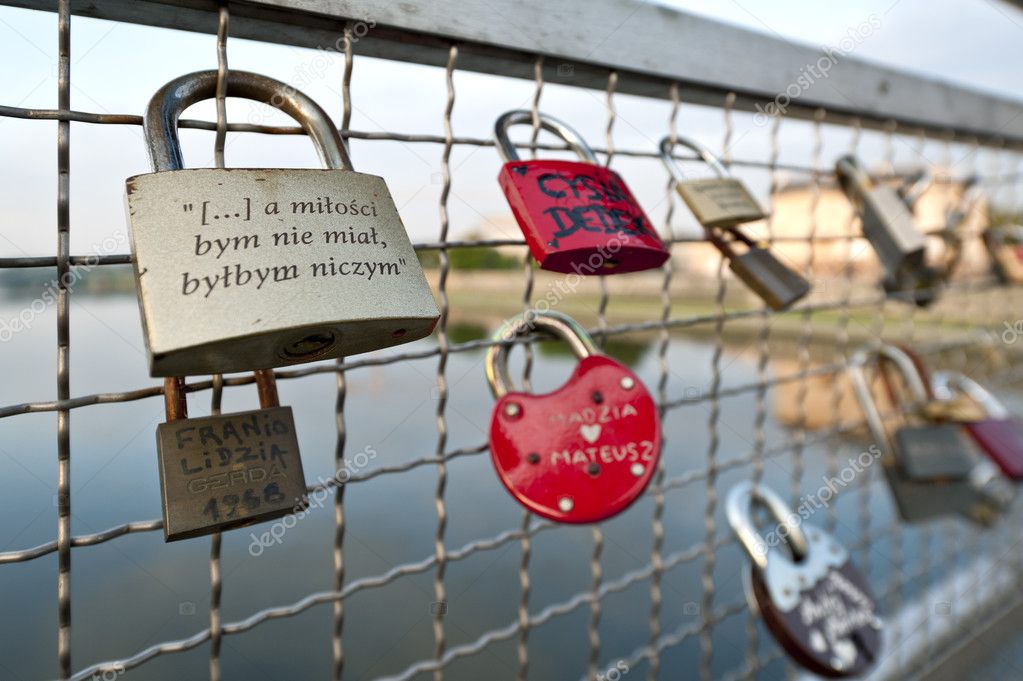 Love padlock on th bridge