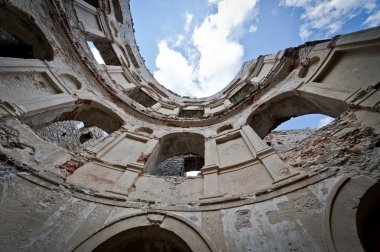 Panorama of old ruin old Krzyztopr Castle in Ujazd clipart