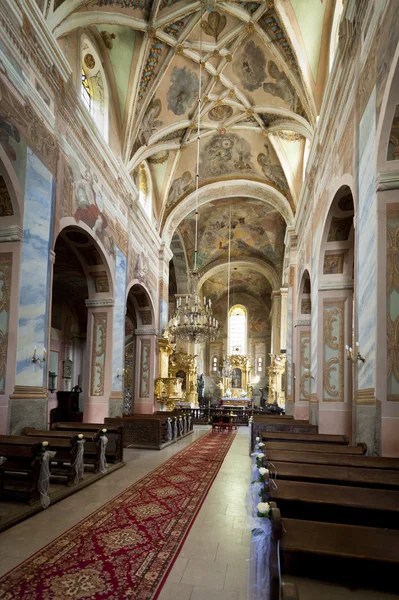Interior of 12th century Saint Martin's Church in Opatow — Stock Photo, Image