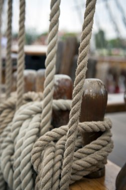 Rope on the old boat clipart