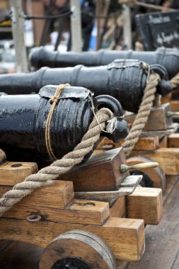 Old cannon on the ship clipart