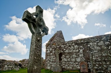 Kildalton church and cross clipart