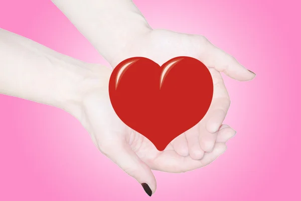 Hände, die Herz, Liebe oder medizinisches Konzept halten — Stockfoto