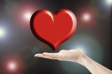 Hands holding heart, love or medical concept clipart