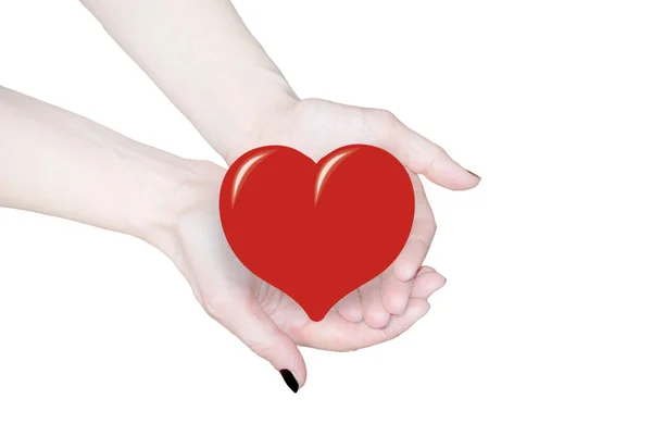 Händer som håller hjärta, kärlek eller medicinska begrepp — Stockfoto
