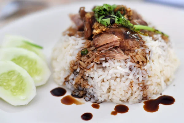 stock image Roasted Sliced Duck With Rice