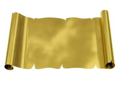 Golden blank sheet of paper with uneven edges clipart