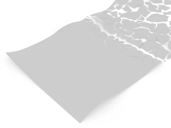 Чистый лист бумаги разбивается на куски с неровными краями — стоковое фото