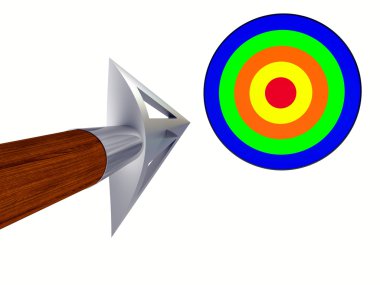 Arrow flying to the target clipart