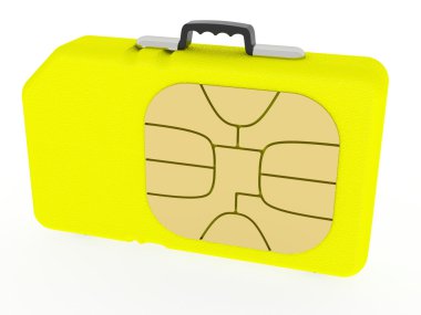 SIM Card represented as case clipart