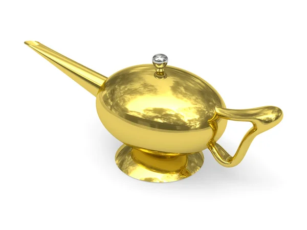 Lampa zlatá Aladdin převedl do úhlopříčky — Stock fotografie