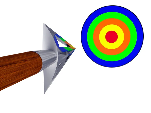 stock image Shiny arrow flying to the target