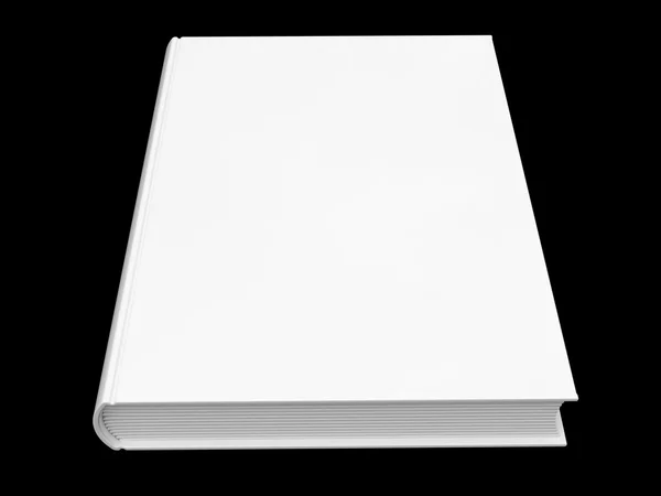 Witte boek geïsoleerd op zwarte achtergrond — Stockfoto