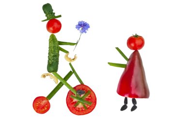 Man and women from vegetable clipart