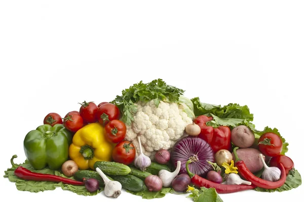 Fehér alapon izolált zöldségek — Stock Fotó