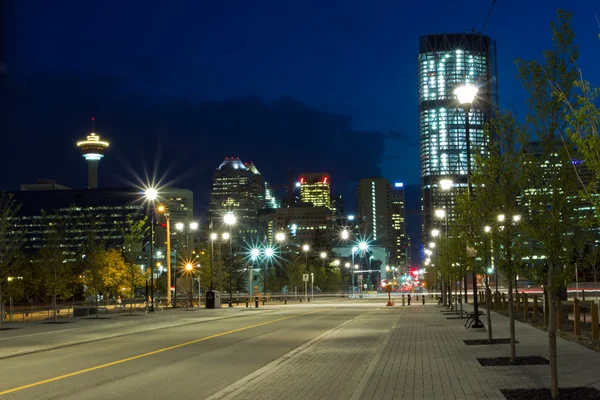 Calgary por la noche, Canadá — Foto de Stock