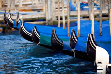 Gondolas in Venice in Italy clipart