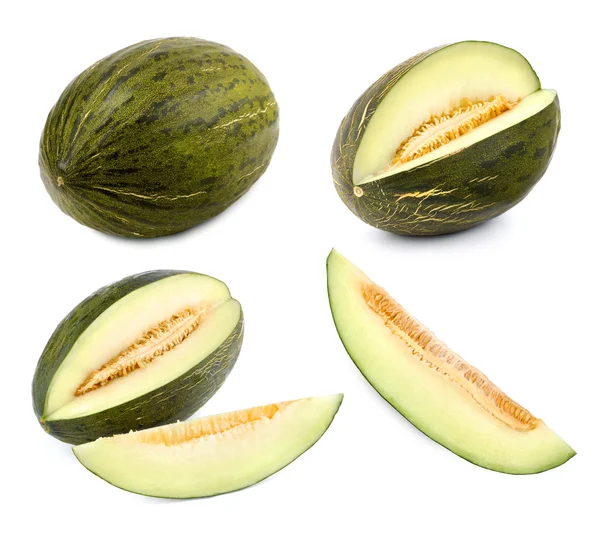 Melón verde cortado en diferentes formas —  Fotos de Stock