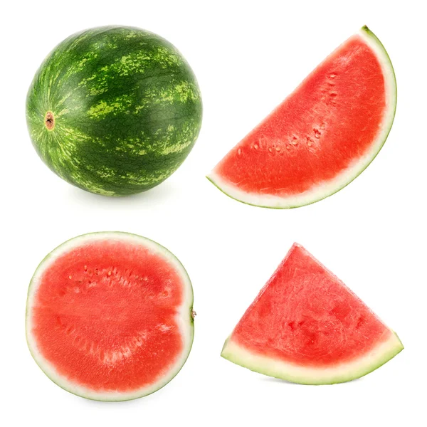 Watermelon cut in 4 different shapes — Stock Photo, Image