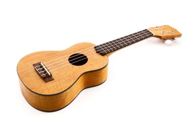 Beyaz arkaplanda Ukulele