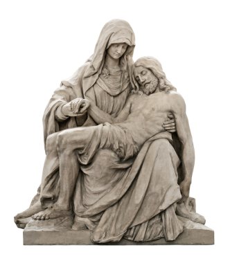 Statue of Mary mourning for Jesus Christ clipart