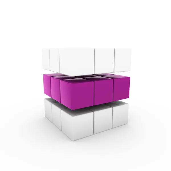 Cubo de negócios 3d roxo — Fotografia de Stock