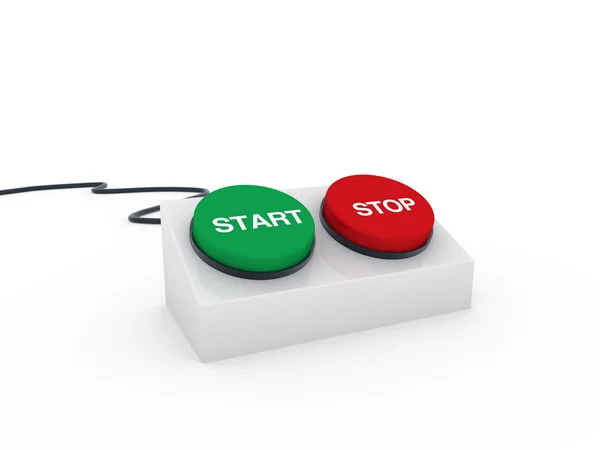 3d button start stop — Stock Photo, Image