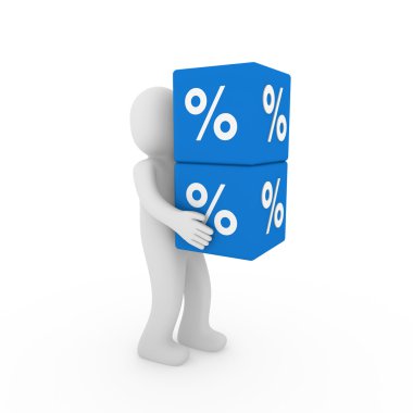 3d human sale cube clipart